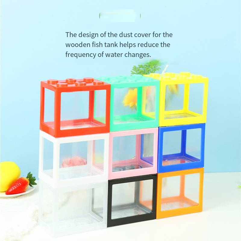 Aquarium Fish Goldfish - Yenilikçi Blok Şeklinde Mini Akvaryum Masaüstü