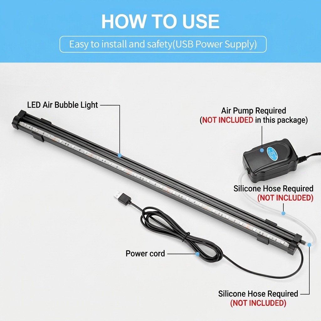 USB LED Akvaryum Hava Kabarcığ - Aquarium Fish Light Lamp incelemesi ve fiyatı